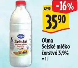Albert Olma Selské mléko čerstvé 3,9% nabídka