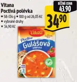 Albert Vitana Poctivá polévka nabídka