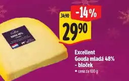 Albert Excellent Gouda mladá 48% - bloček nabídka