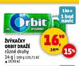 Penny Market Žvýkačky orbit dražé nabídka