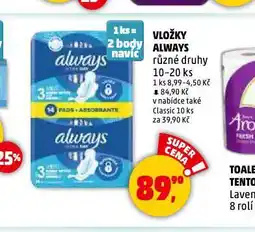 Penny Market Always dámské vložky nabídka