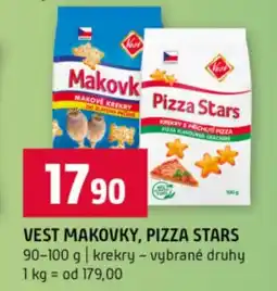 Terno Vest makovky, pizza stars nabídka