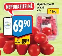 Albert Rajčata červená oválná nabídka