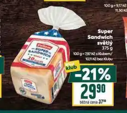 Billa Super sandwich nabídka