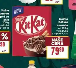 Billa Nestlé dětské cereálie nabídka