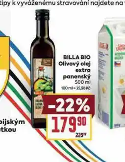 Billa Billa bio olivový olej extra panenský nabídka