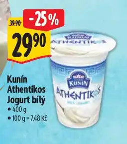 Albert Kunín Athentikos Jogurt bíly nabídka