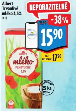 Albert Albert Trvanlivé mléko 3,5% nabídka
