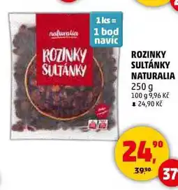 Penny Market ROZINKY SULTÁNKY NATURALIA, 250 g nabídka