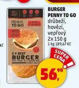 Penny Market BURGER PENNY TO GO, 2x 150 g nabídka