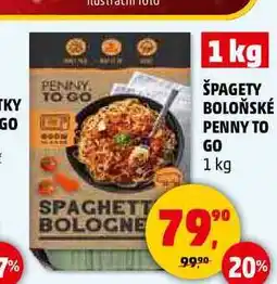 Penny Market ŠPAGETY BOLOŇSKÉ PENNY TO GO, 1 kg nabídka