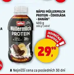 Penny Market NÁPOJ MÜLLERMILCH PROTEIN - ČOKOLÁDA - BANÁN, 400 g nabídka