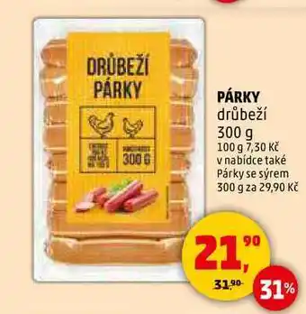 Penny Market PÁRKY drůbeží, 300 g nabídka