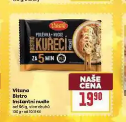 Billa Vitana bistro instantní nudle nabídka