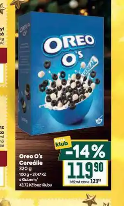 Billa Oreo o´s cereálie nabídka