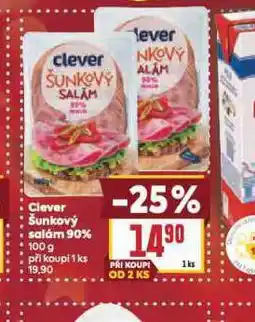 Billa Šunkový salám 90% nabídka