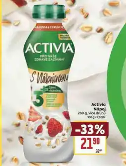 Billa Activia nápoj nabídka