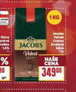 Billa Jacobs velvet crema zrnková káva nabídka