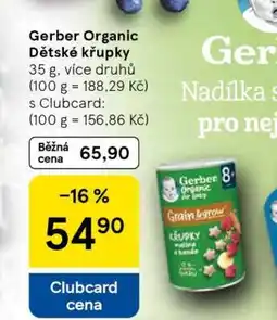 Tesco Gerber Organic Dětské křupky nabídka