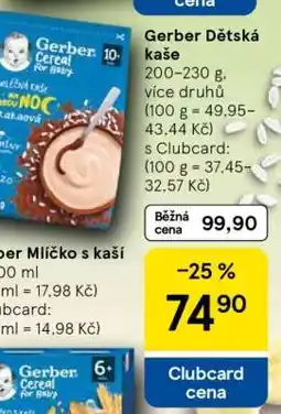 Tesco Gerber Dětská kaše nabídka