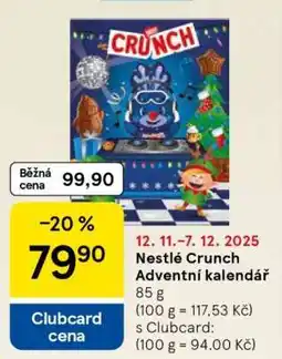 Tesco NESTLÉ CRUNCH ADVENTNÍ KALENDÁŘ nabídka