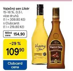 Tesco Vaječný sen Likér 15-16 %, 0.5 l nabídka