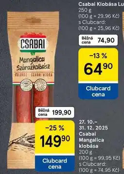 Tesco Csabai Mangalica klobása, 200 g nabídka