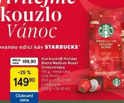 Tesco Starbucks Holiday Blend Medium Roast Zrnková káva, 190 g nabídka