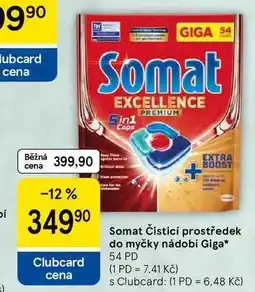 Tesco Somat Čisticí prostředek do myčky nádobí Giga, 54 PD nabídka