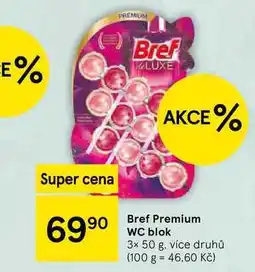 Tesco Bref Premium WC blok, 3x 50 g, více druhů nabídka