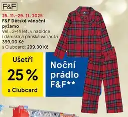 Tesco F&F Dětské vánoční pyžamo, Vel.: 3-14 let, v nabídce i dámská a pánská varianta nabídka