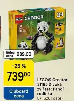 Tesco LEGO Creator 31165 Divoká zvířata: Pandí rodinka 8+, 626 kostek nabídka