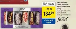 Tesco Tesco Finest Datle v hořké a bílé čokoládě, 150 g nabídka