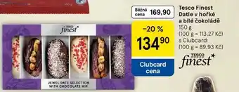 Tesco Tesco Finest Datle v hořké a bílé čokoládě, 150 g nabídka
