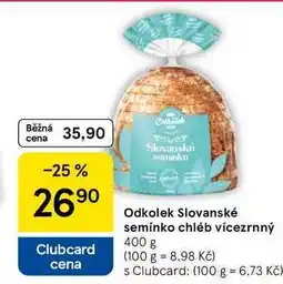 Tesco Odkolek Slovanské semínko chléb vícezrnný, 400 g nabídka