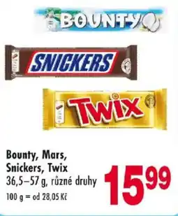 Qanto Bounty, Mars, Snickers, Twix nabídka