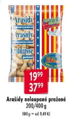 Qanto Arašídy neloupané pražené nabídka