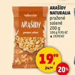 Penny Market ARAŠÍDY NATURALIA pražené solené, 200 g nabídka