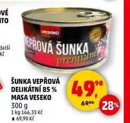 Penny Market ŠUNKA VEPŘOVÁ DELIKÁTNÍ 85% MASA VESEKO, 300 g nabídka