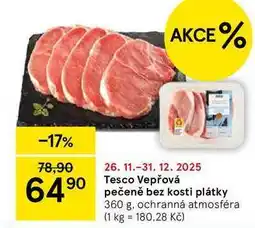 Tesco Tesco Vepřová pečeně bez kosti plátky, 360 g nabídka