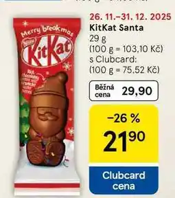 Tesco KitKat Santa, 29 g nabídka