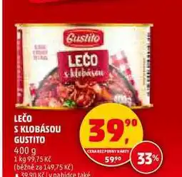 Penny Market LEČO S KLOBÁSOU GUSTITO, 400 g nabídka