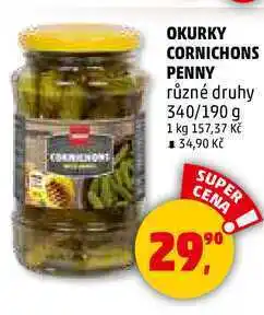 Penny Market OKURKY CORNICHONS PENNY, 340 g nabídka