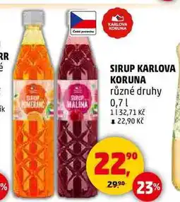 Penny Market SIRUP KARLOVA KORUNA, 0,7 l nabídka