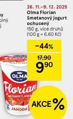 Tesco Olma Florian Smetanový jogurt ochucený, 150 g, více druhů nabídka