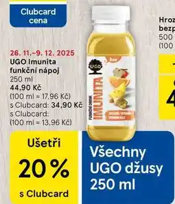 Tesco UGO Imunita funkční nápoj, 250 ml nabídka