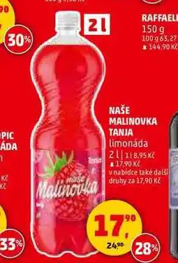 Penny Market NAŠE MALINOVKA TANJA limonáda, 2 l nabídka