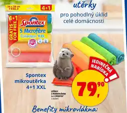 Penny Market UTĚRKY Z MIKROVLÁKNA 4+1 SPONTEX, 1 balení nabídka