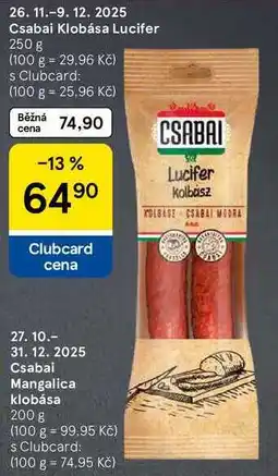 Tesco Csabai Klobása Lucifer, 250 g nabídka