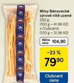 Tesco Milsy Bánovecké sýrové nitě uzené, 250 g nabídka